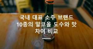 국내 대표 소주 브랜드 10종의 알코올 도수와 맛 차이 비교