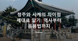 청주와 사케의 차이점 제대로 알기: 역사부터 음용법까지